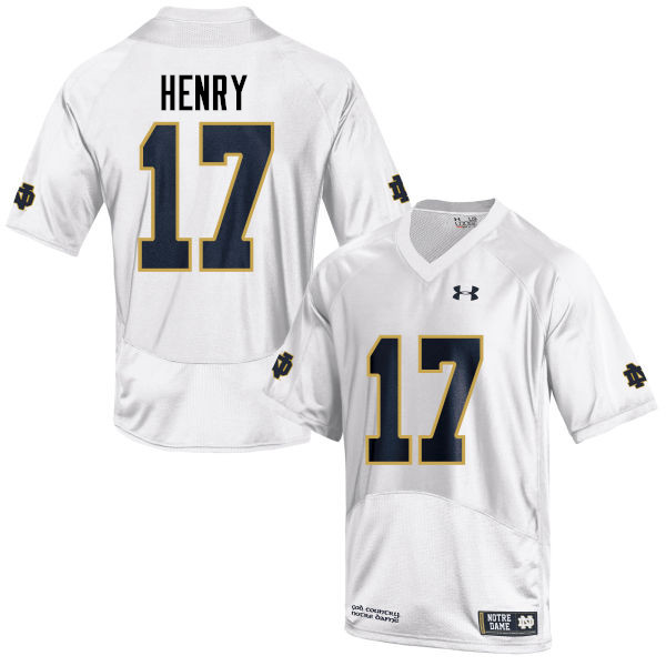 Men #17 Nolan Henry Notre Dame Fighting Irish College Football Jerseys-White